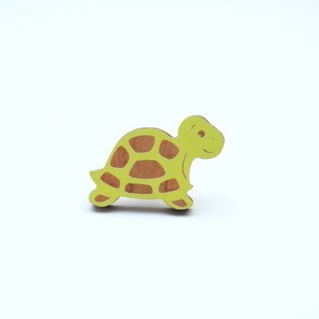 Handmade Acacia Wood Turtle Knob for Kids Furniture